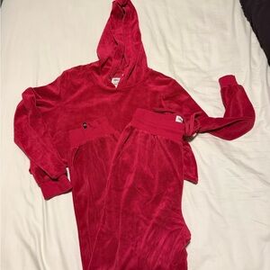 True Religion Red cropped sweatsuit